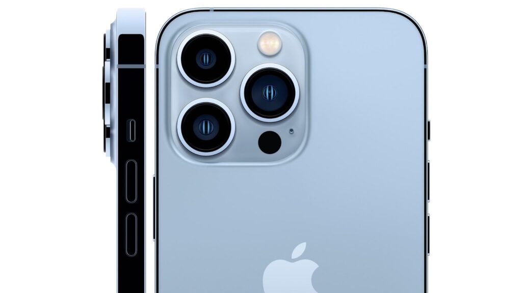 iPhone 13 Pro Max camera system with three lenses: Ultra Wide, Wide and Telephoto